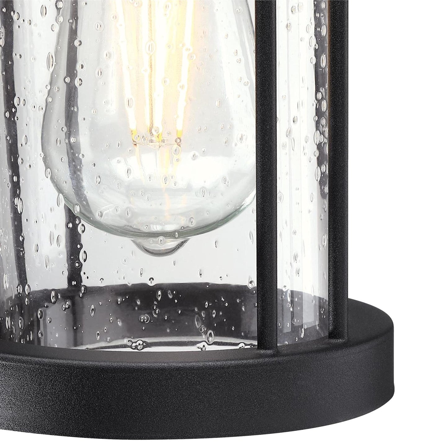 Westinghouse 6122500 Westcott Bay Traditional One Light Outdoor Wall Fixture, Textured Black Finish, Clear Seeded Glass