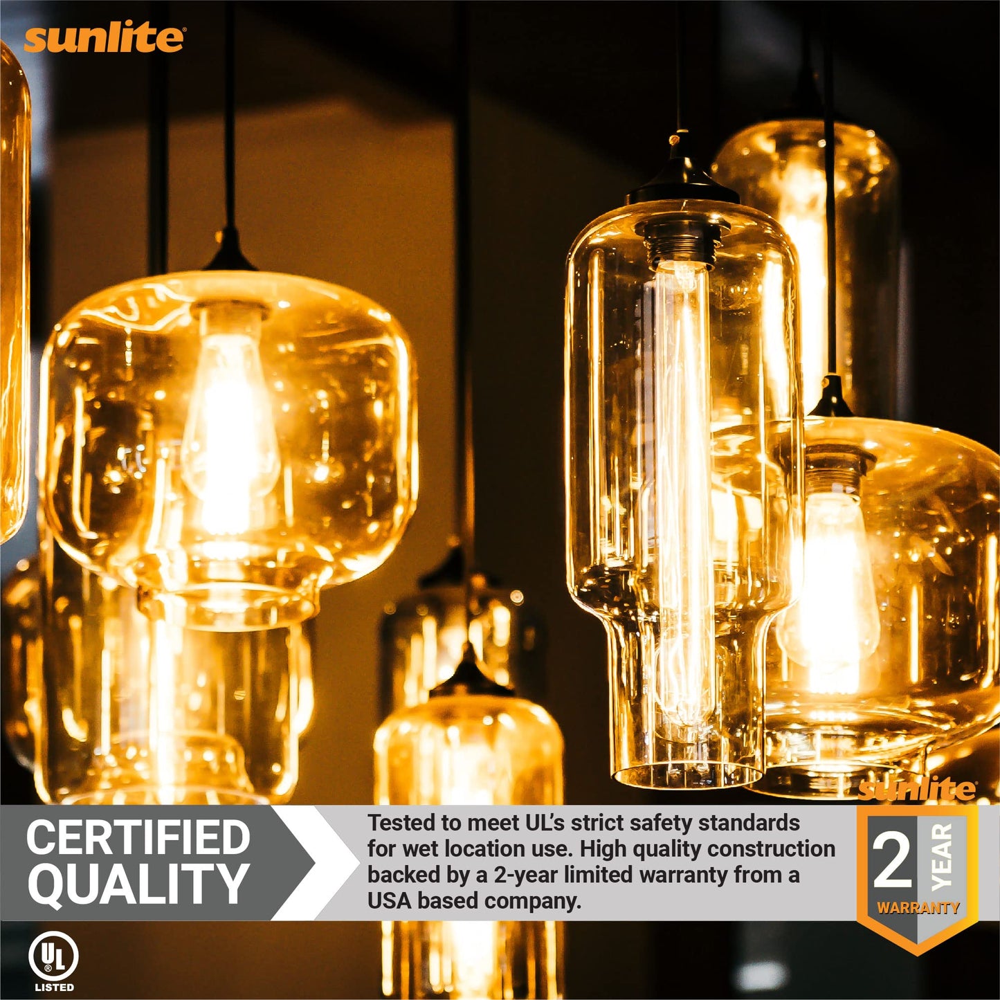 Sunlite LED Filament T8 Tubular Light Bulb, 5 Watts (40W Equivalent), 430 Lumens, Medium E26 Base, Dimmable, 214 mm, UL Listed, 2700K Soft White, 6
