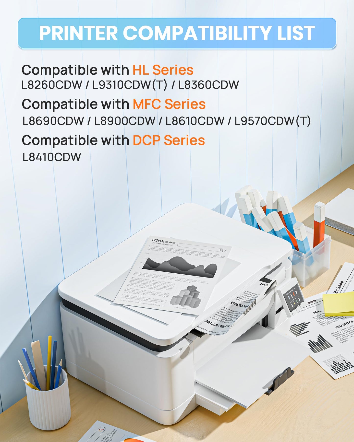 E-Z Ink TN433 Toner Cartridge Compatible for Brother TN-433 TN431,1 Black