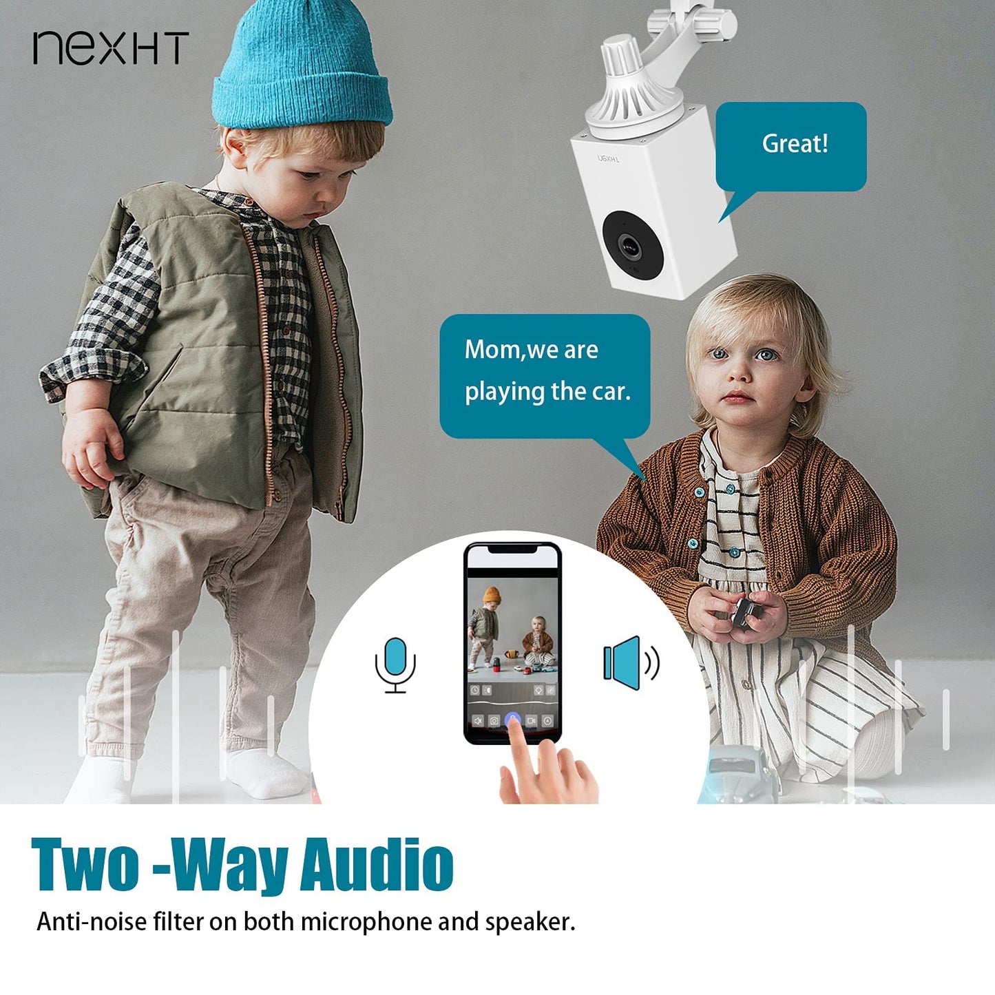 UGOHO.ME 1080P Pan/Tilt/Zoom Indoor Smart Camera Wi-Fi Viewing for Baby, Elderly, Pet, with Night Vision, Motion Detection and 2-Way Audio (86336)