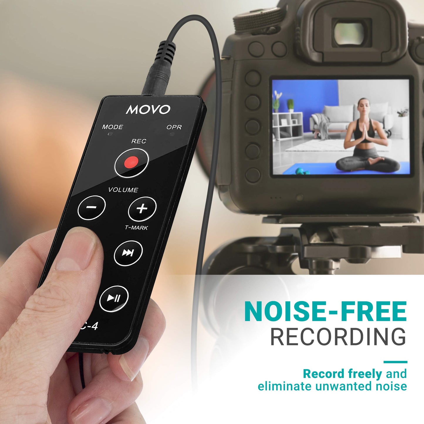 Movo REC-4 Wired Remote Control for Zoom H2n, H4n Pro, H5 and H6 Portable Digital Handy Recorders - Also Compatible with Sony M10, D50, D100