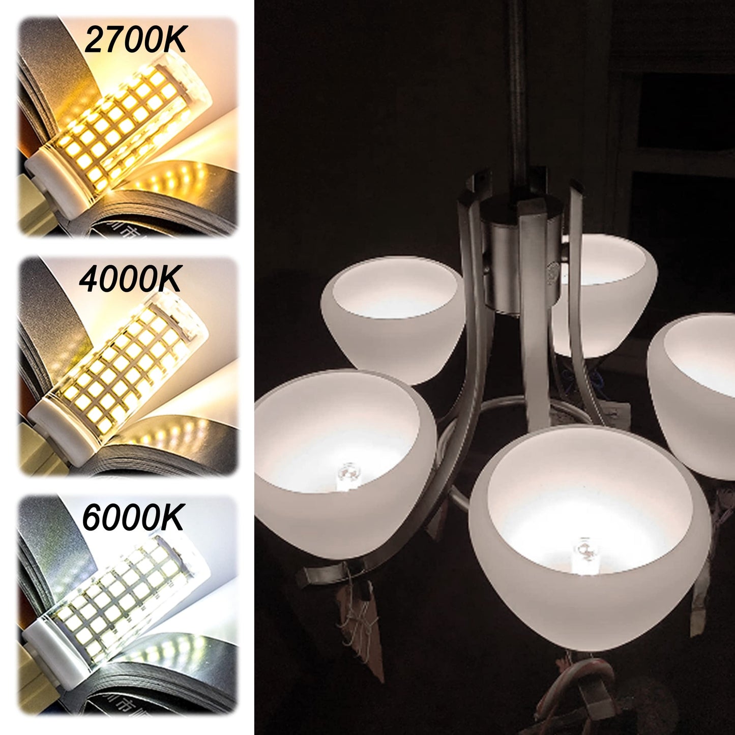 ALIDE E12 C7 Led Candelabra Bulbs 60 Watt Equivalent 6000k Daylight White