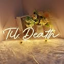 SYLHOME Large LED Neon Light Sign 'Til Death 24"X5.9" 12V Wedding Bridal Shower Neon Birthday Party Art Wall Decor Signs Bar Bedroom Living Room Decor