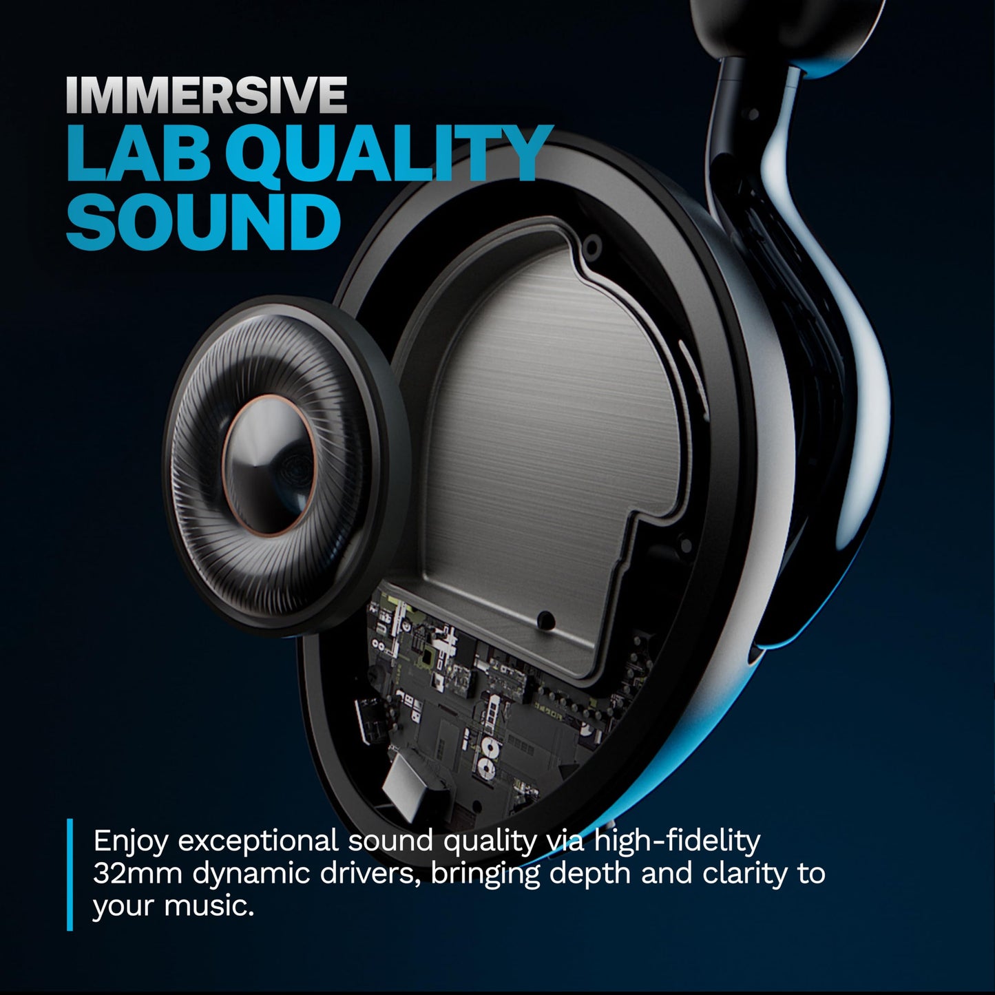 JLab Epic Lux Lab Edition ANC Wireless Headphones, Graphite, 90+ Hours of Playtime, Adaptive ANC and Be Aware Mode, Hi-Res Audio, Lab Spatial Audio…