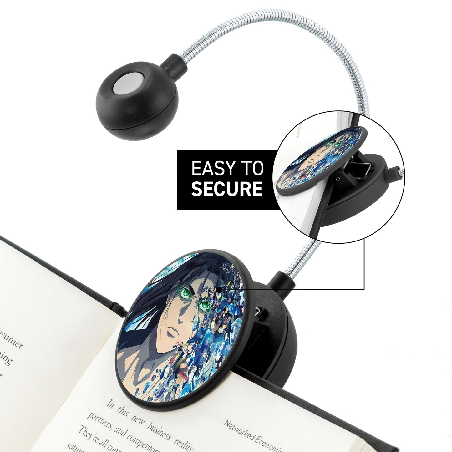 WITHit Clip On Book Light - Dimmable LED Reading Light for Books and eBooks, Reduced Glare, Portable, Cute Bookmark Light for Kids & Adults, Batteries