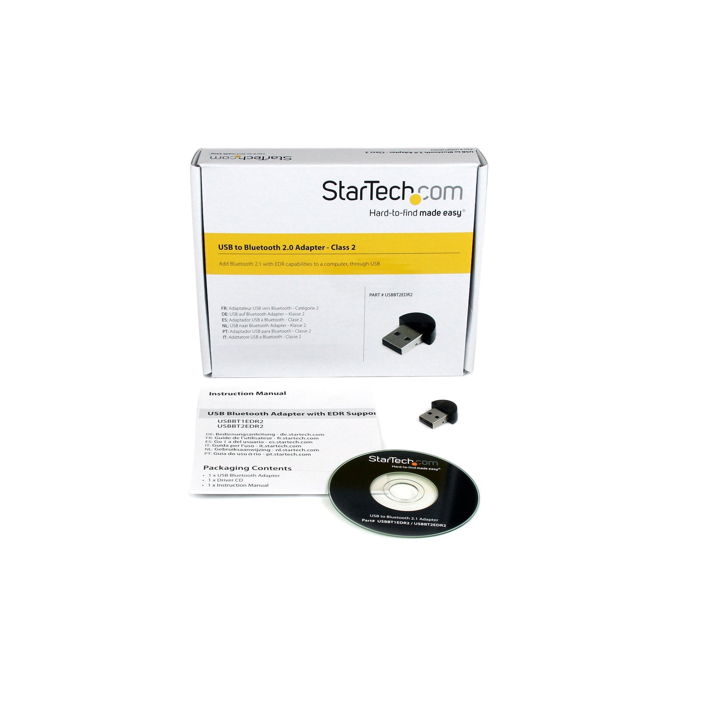 StarTech.com (USBBT2EDR2) Mini USB Bluetooth 2.1 Adapter - Class 2 EDR Wireless Network Adapter,Black