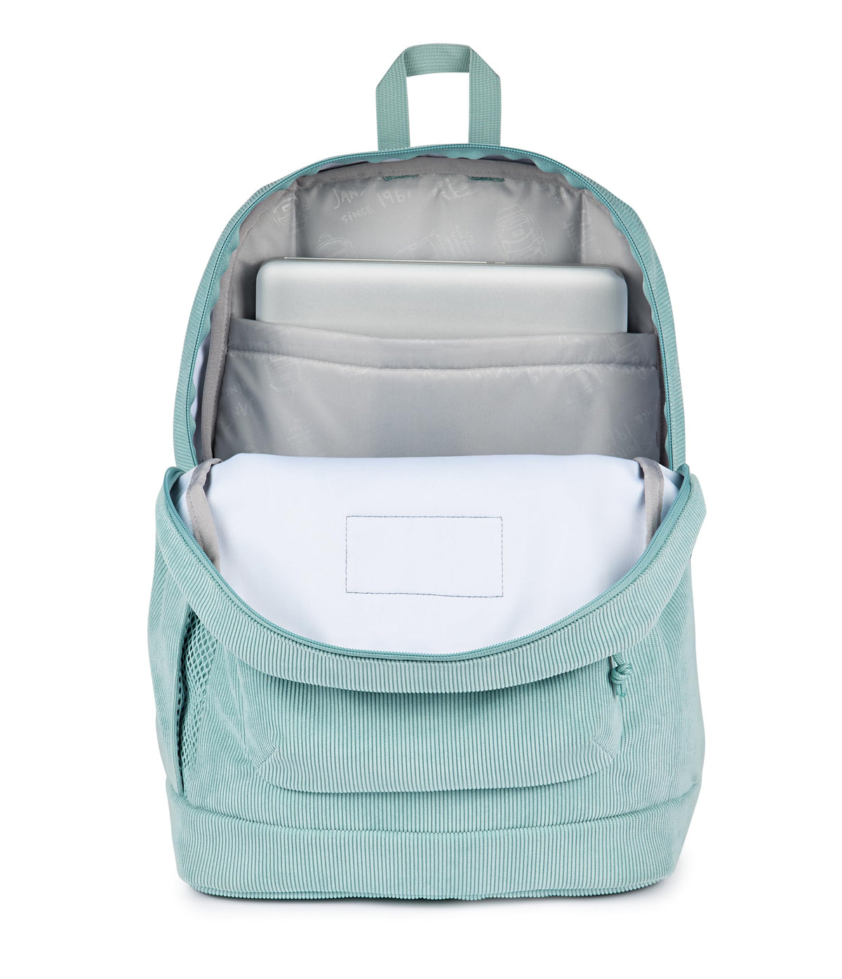 JanSport Cross Town Plus Remix Backpack - Padded Back Panel, Laptop Sleeve, and Front Pocket Organizer - Faded Sage Corduroy