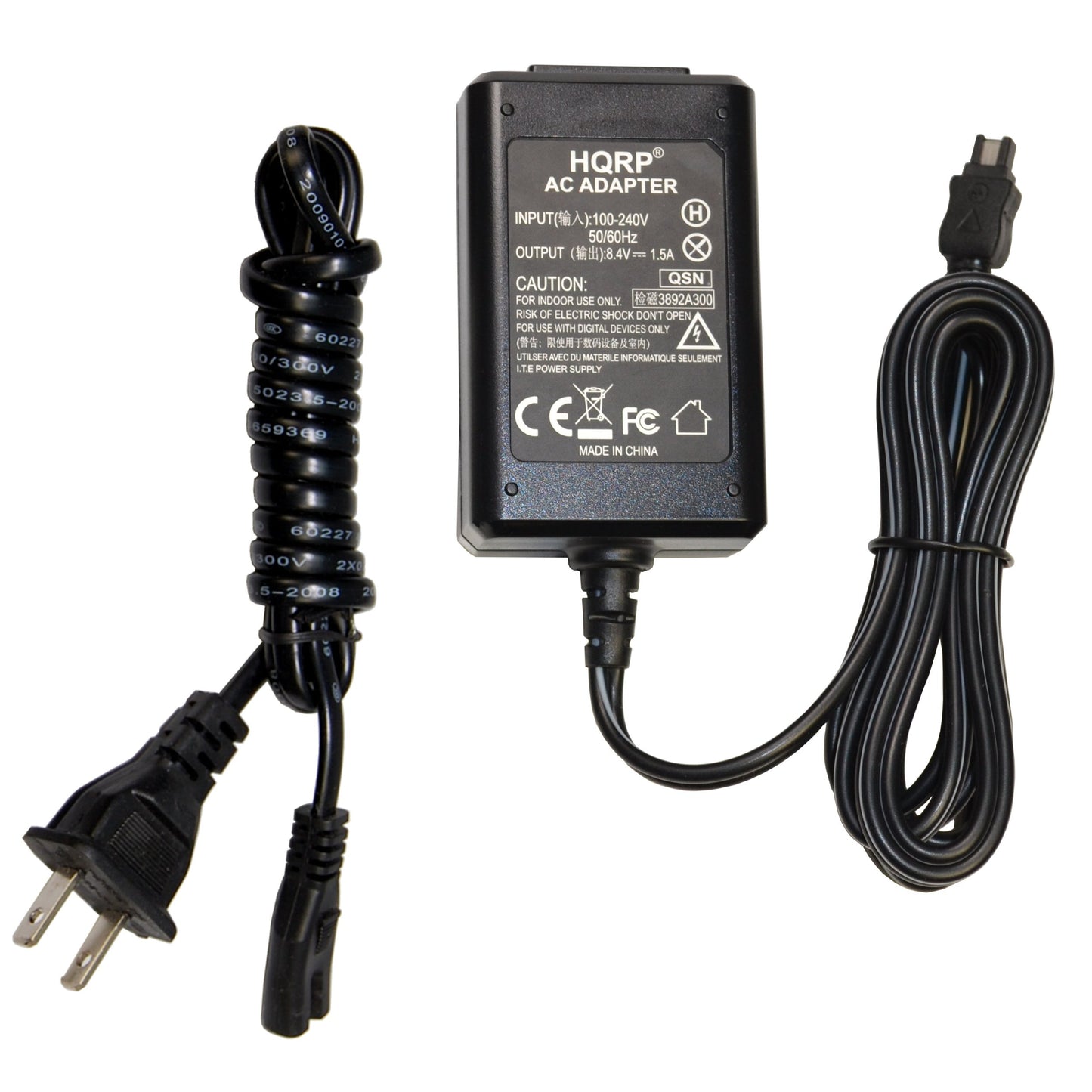 HQRP AC Adapter Charger Compatible with Sony AC-L200 HandyCam HDR-CX130 HDR-CX160 HDR-CX180 HDR-PJ10 HDR-HC28 DCR-PC55 DCR-SR20 HDR-CX500 HDR-CX505
