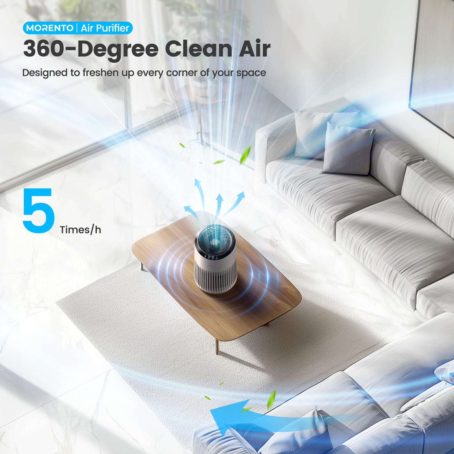 Air Purifiers for Bedroom Home for Smoke Pet Dander Odors 2 Pack Cream