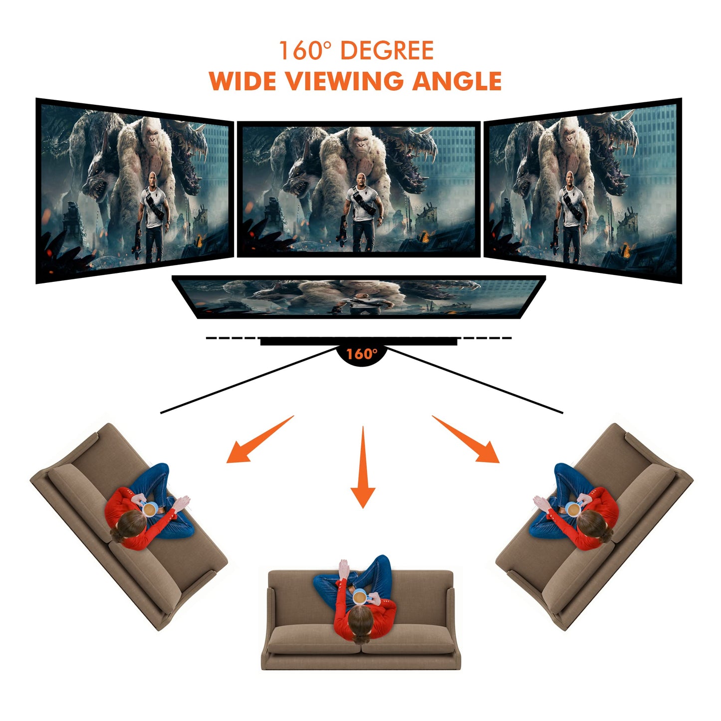 Pyle Projector Screen with Stand - 80'' 16:9 HD 4K Portable Lightweight Freestanding Foldable Indoor Outdoor Movie Projection Display with Frame