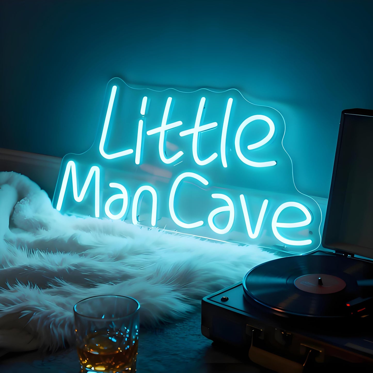 Little Man Cave Neon Sign - USB Powered Dimmable Neon Light, Boys Bedroom Playroom Game Room Birthday Party Wall Decor, Gift for New Parents and Teen
