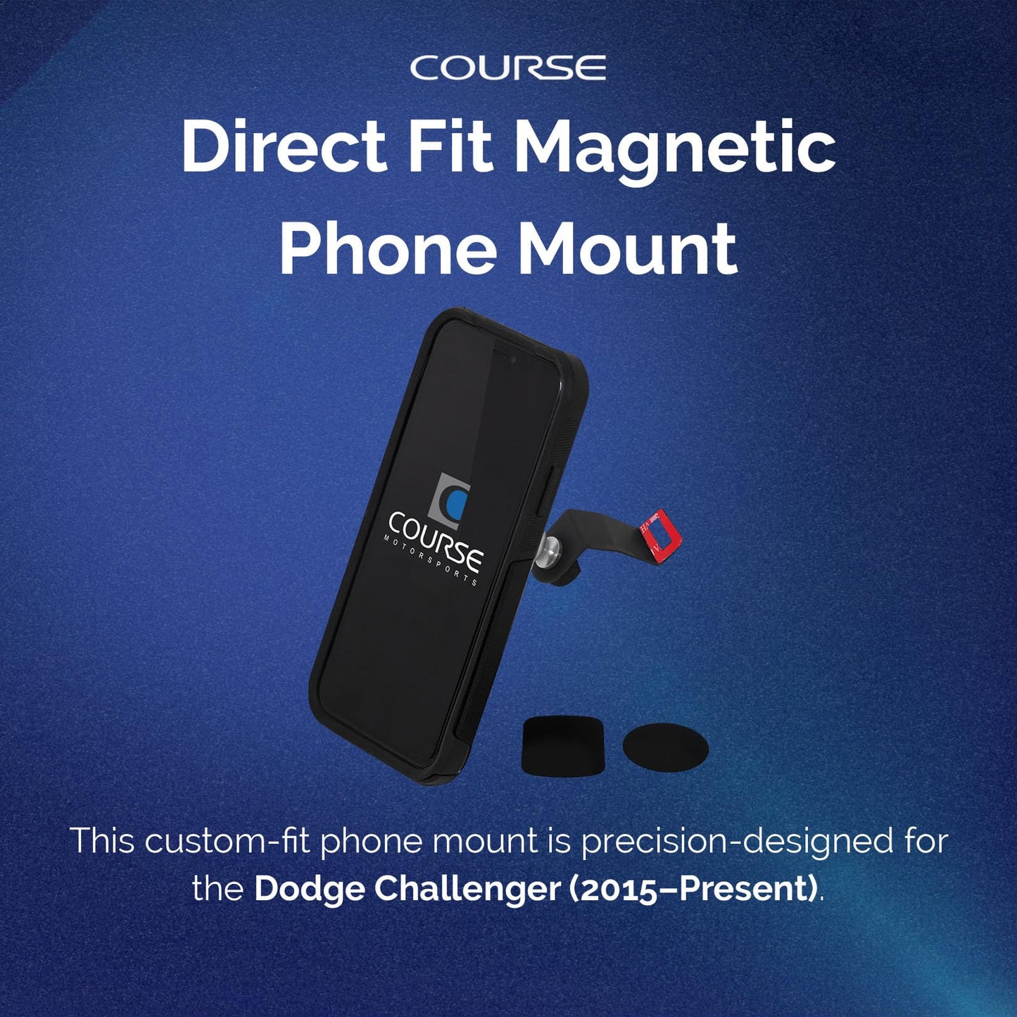 Course Motorsports Direct Fit Magnetic Phone Mount | Car Phone Holder | Custom Fit Dash Mount | Compatible with Dodge Challenger (2015-Present)