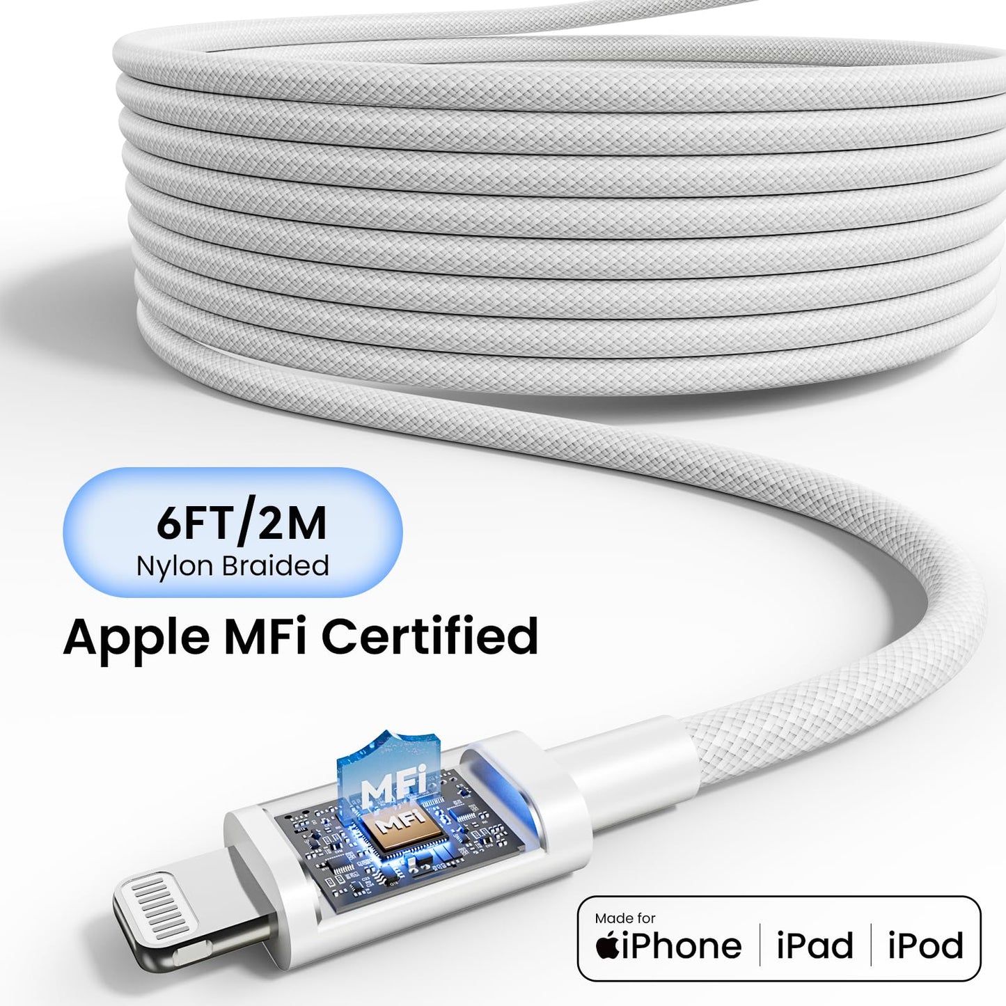 Fast Charger for iPhone 14 13 12 11 Pro Max, iPad 9/8/7/6th Generation, USB C to Lightning Cable 6.6FT with 20W Rapid USB C Wall Charger