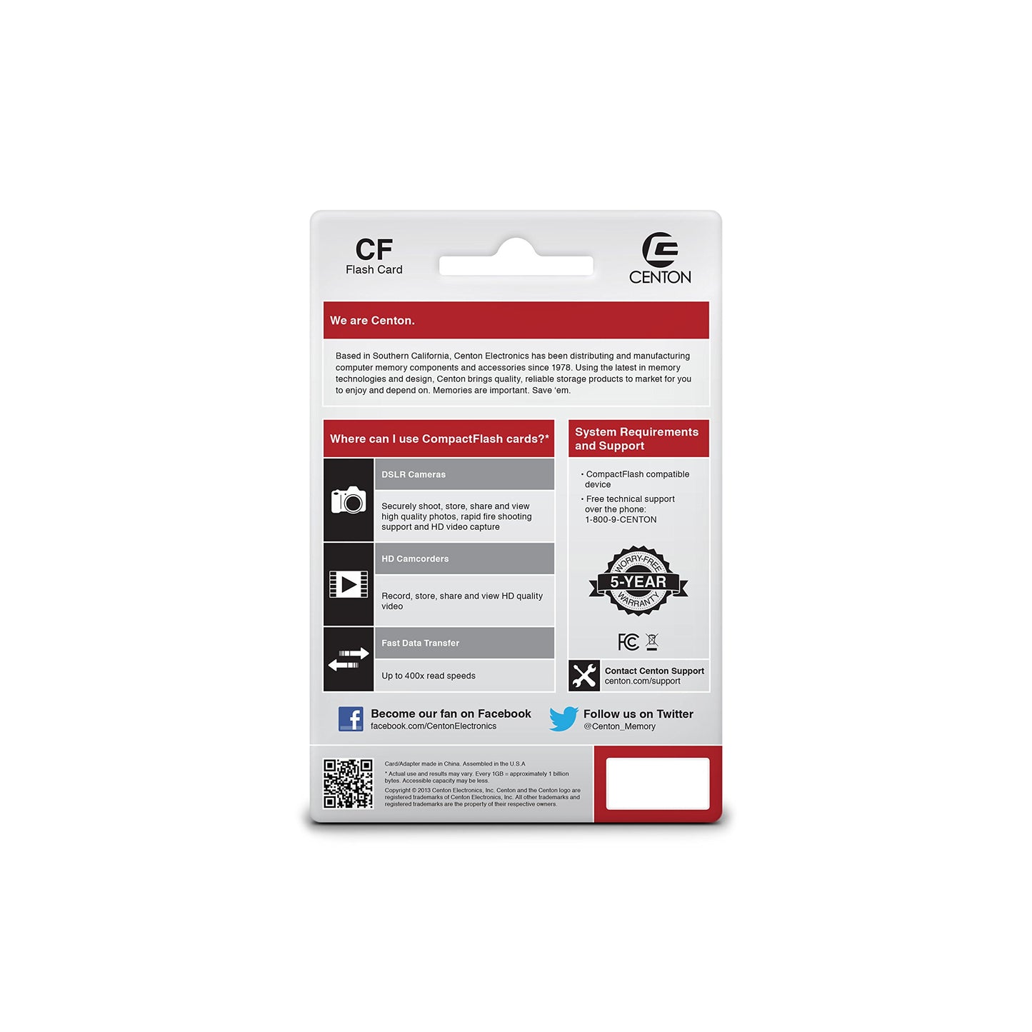 Centon Electronics S1-CF400X-8G Compact Flash 8GB 400X