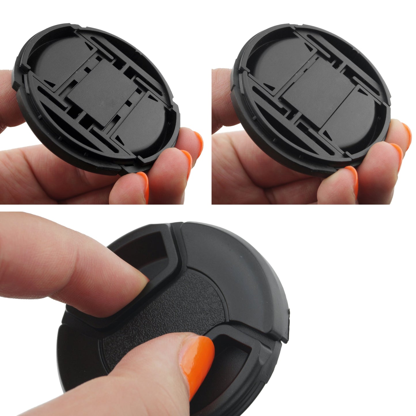 CamKix 58mm Lens Cap Bundle Compatible with Nikon, Canon, Sony Camera - 4 Snap-on Lens Caps for DSLR Cameras - 4 Lens Cap Keepers - Microfiber
