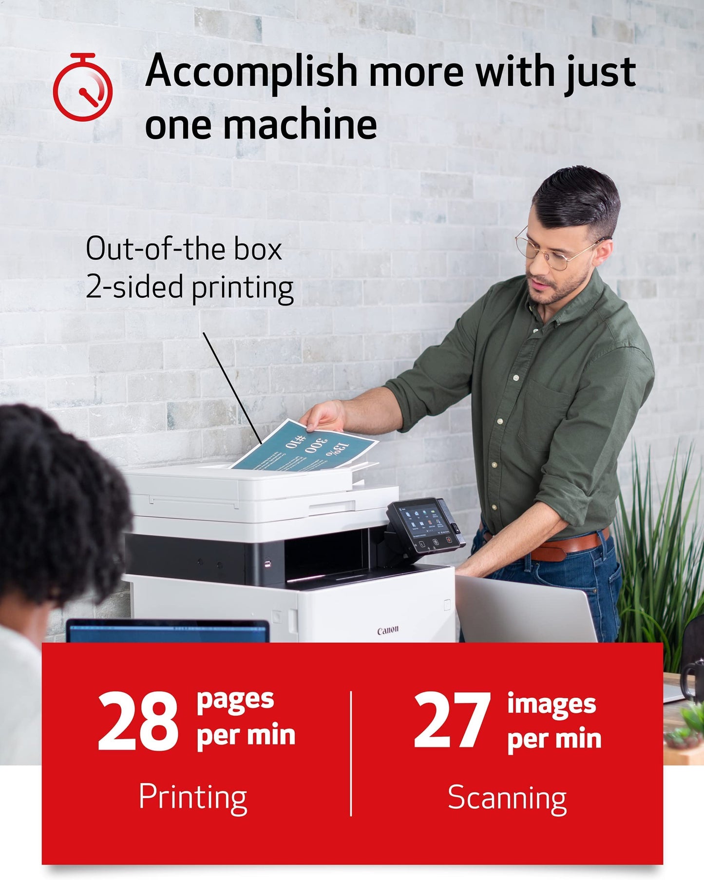 CANON imageCLASS Series Wireless Color All-in-One Laser Printer, Multifunction, Up to 28 ISO ppm, Mobile-Ready, Duplex Laser Printer, 30 Bonus Ink