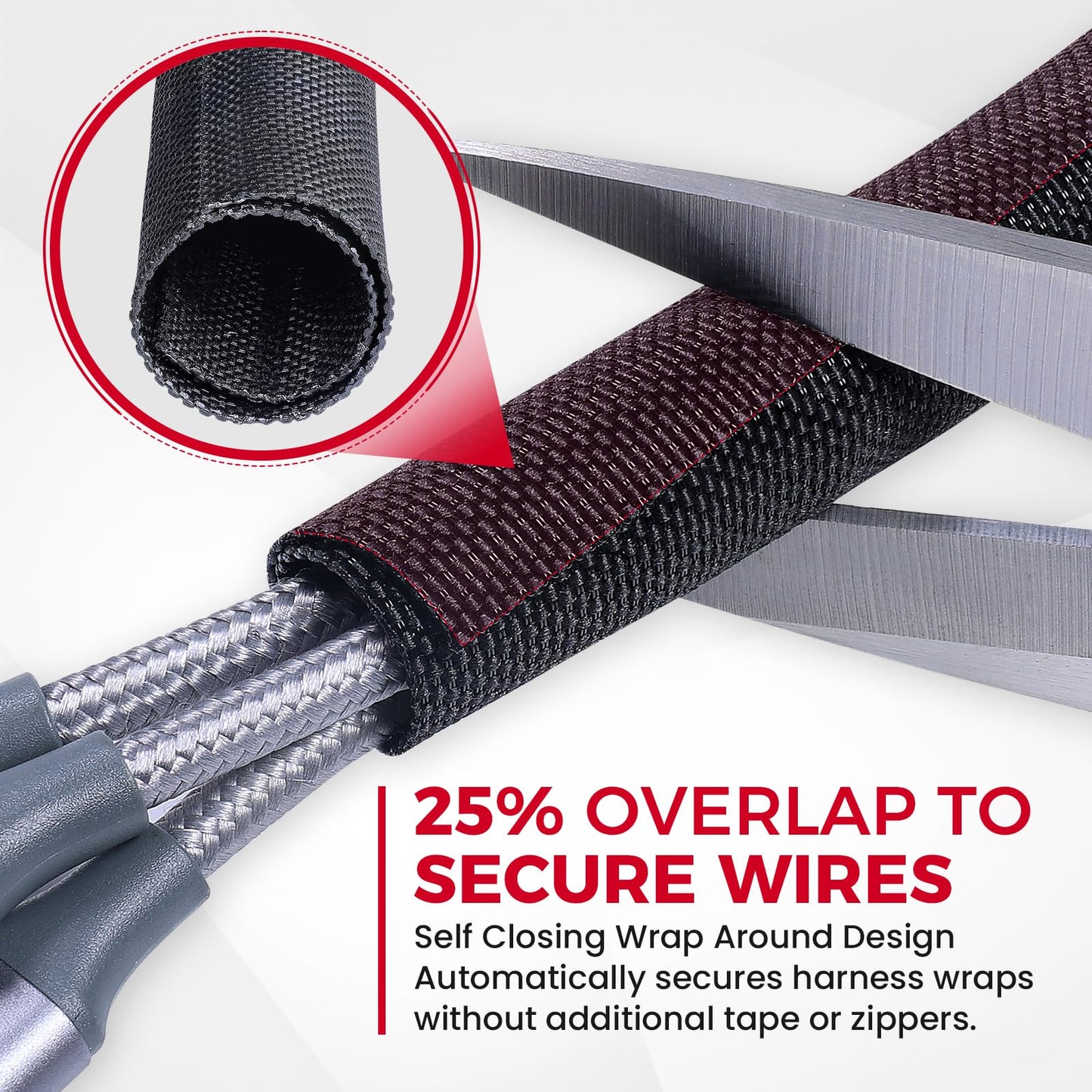 Automotive Wire Sheathing Split Wire Loom Braided Mesh Woven Cable Sleeve for Wires/Cable Cord Protector (3/4" - 16 Feet)