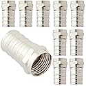 Newhouse Hardware Coaxial Cable Twist-On Connector (F-Type) - RG6 Compatible, 10-Pack