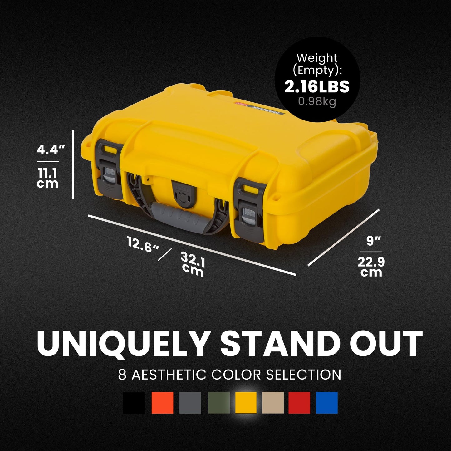 NANUK 909 Travel Hard Case with Customizable Cubed Foam - Waterproof Camera Case, 12.6” x 9” x 4.4”, Lightweight, Lockable, Dustproof