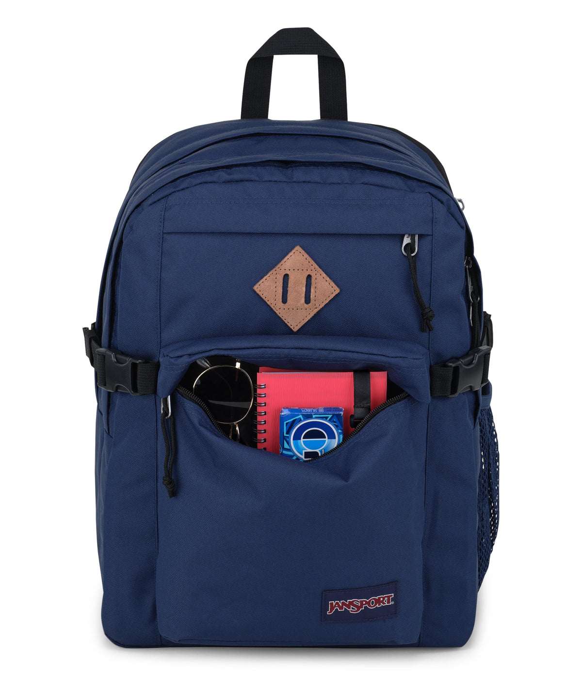 JanSport Main Campus Backpack - Travel or Work backpack w 15-Inch Laptop Sleeve and Dual Water Bottle Pockets, Navy