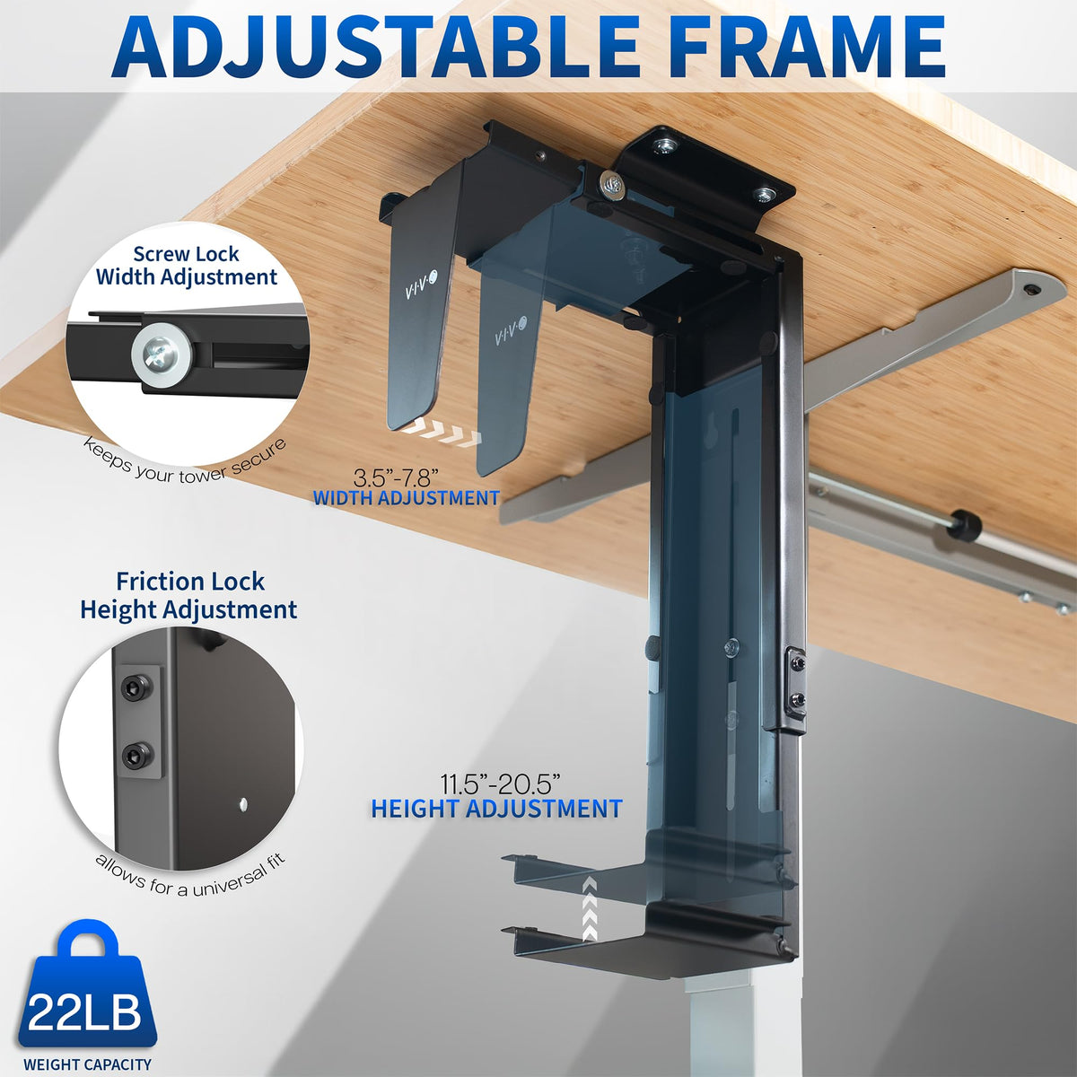 VIVO Black Under Desk and Wall Office PC Mount, MOUNT-PC01
