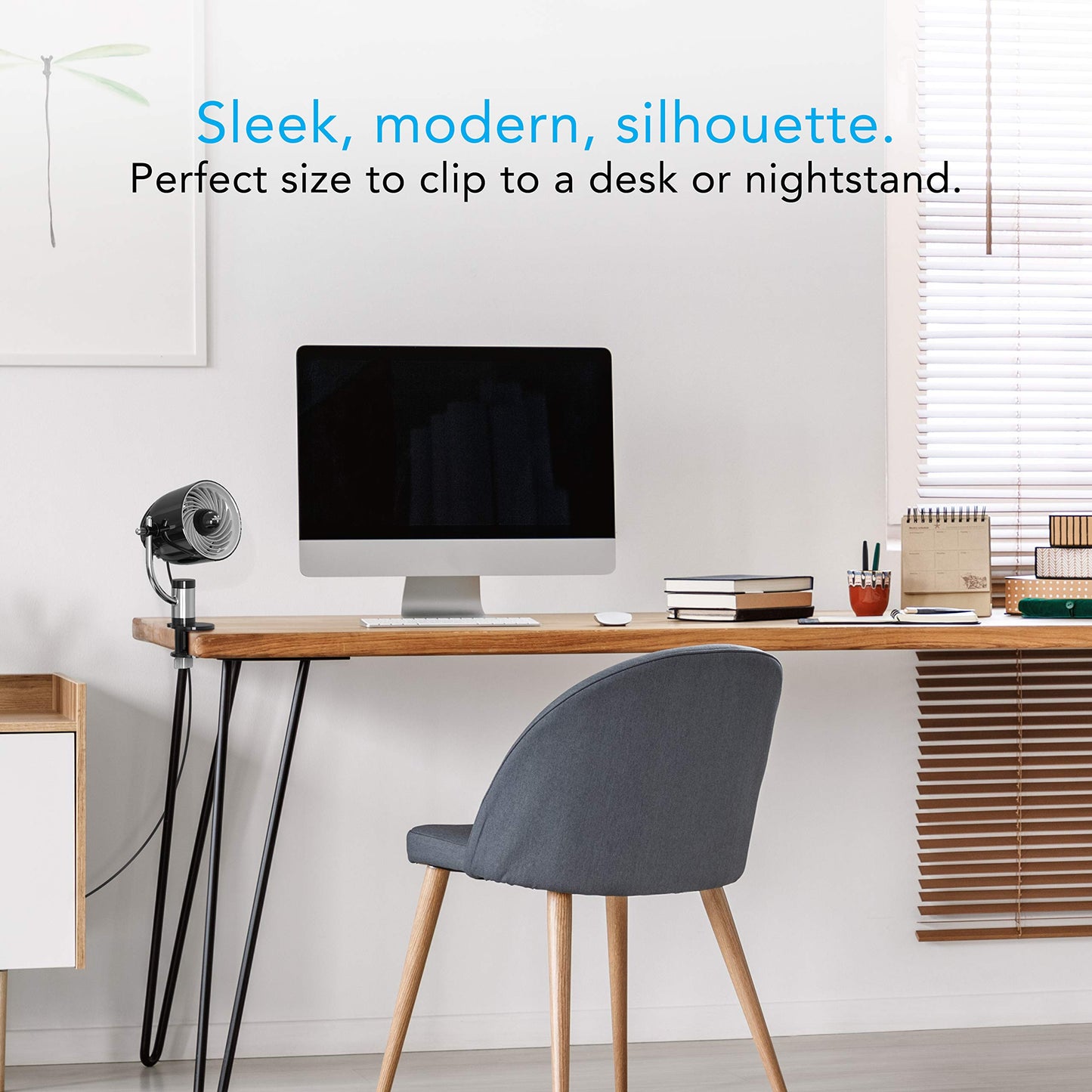 Vornado Pivot Clip Personal Air Circulator, 3-Speed, Portable Desk Fan with Multi-Surface Clip, 360-Degree Adjustable Axis, 9 in Tall, 4 in Diameter