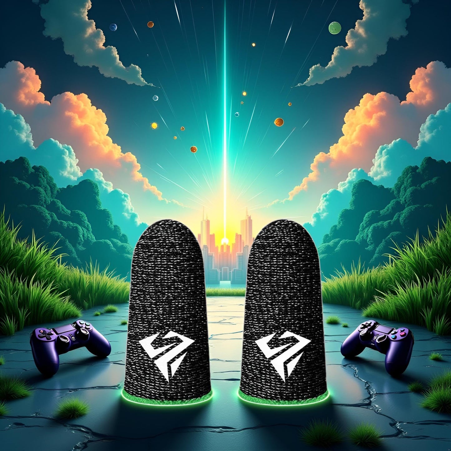 1 Pair for Pubg Mobile Games Gaming Finger Sleeve Breathable Fingertips Sweatproof Fingertip for Mobile Cove Slip Finger Gloves, Cell Phone Gaming