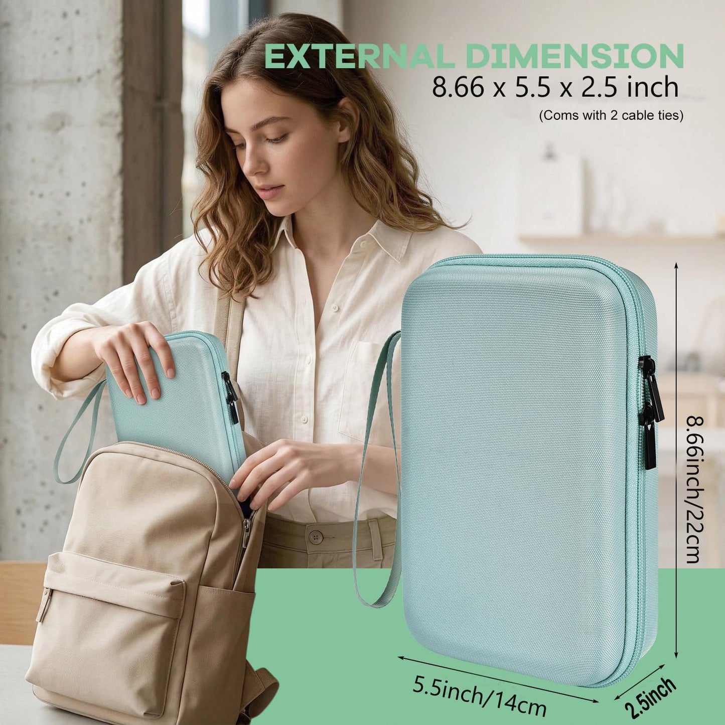 Hard Travel Electronic Organizer Case for MacBook Power Adapter Chargers Cables Power Bank Apple Magic Mouse Apple Pencil USB Flash Disk SD Card Hard