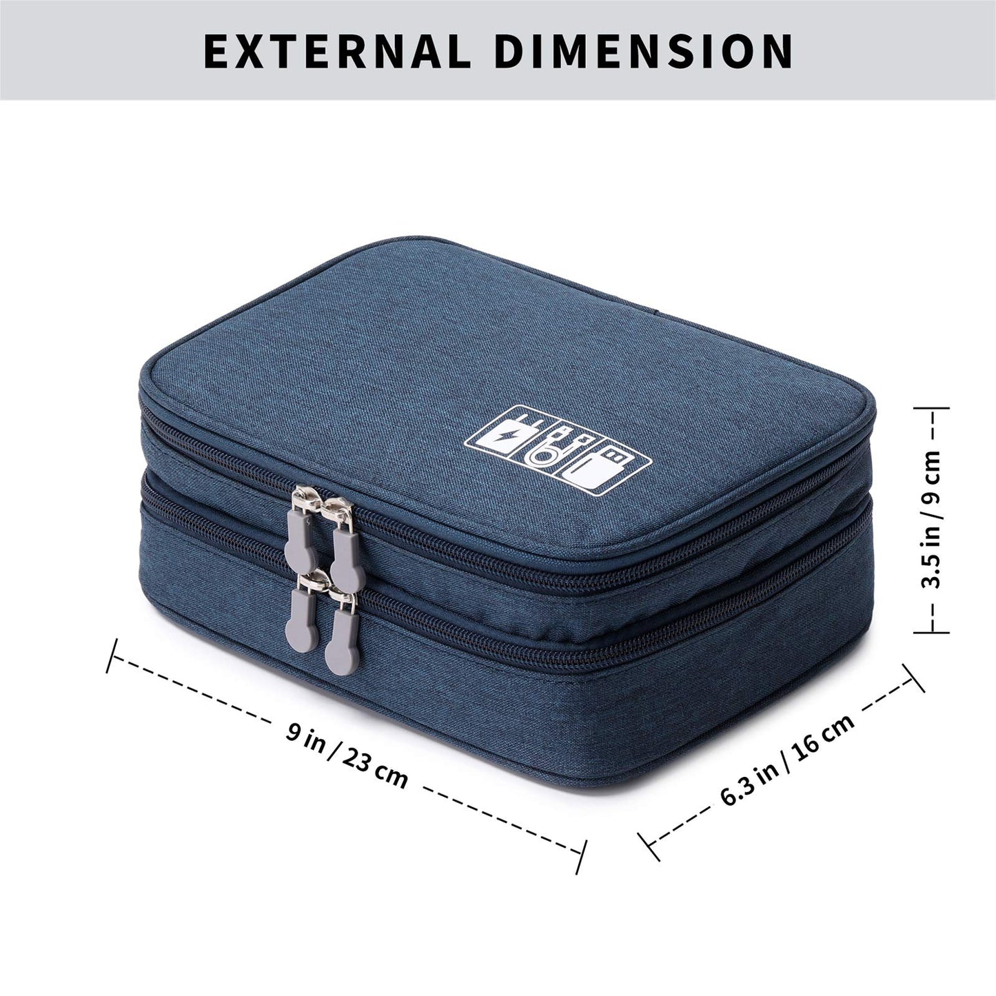 Lanola Travel Cable Organizer Bag, Electronic Accessories Case Portable Double Layer Cable Storage Bag for Cord,phone,Charger, Flash Drive, Phone, SD