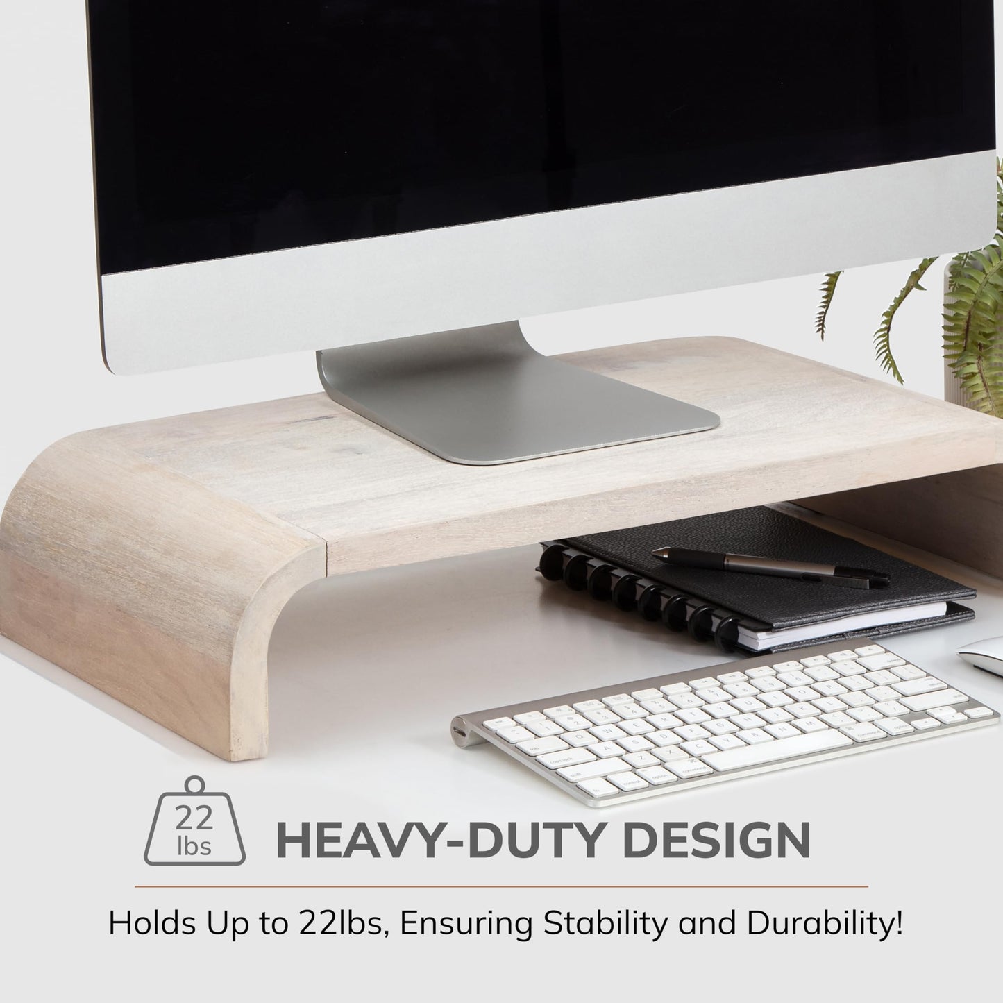 Anji Mountain Wood Monitor Stand Riser Desk Desktop Organizer Table for Home, Office Workspace, Laptop Riser, Ergonomic Design Stand for Gaming Setup