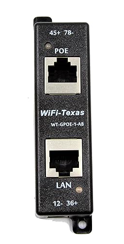 Poe Texas PoE Injector - Single Port 4 Pair PoE+ Injector/Splitter - Power Over Ethernet Passive PoE Adapter for 802.3af / PoE+ / PoE++ 10/100/1000