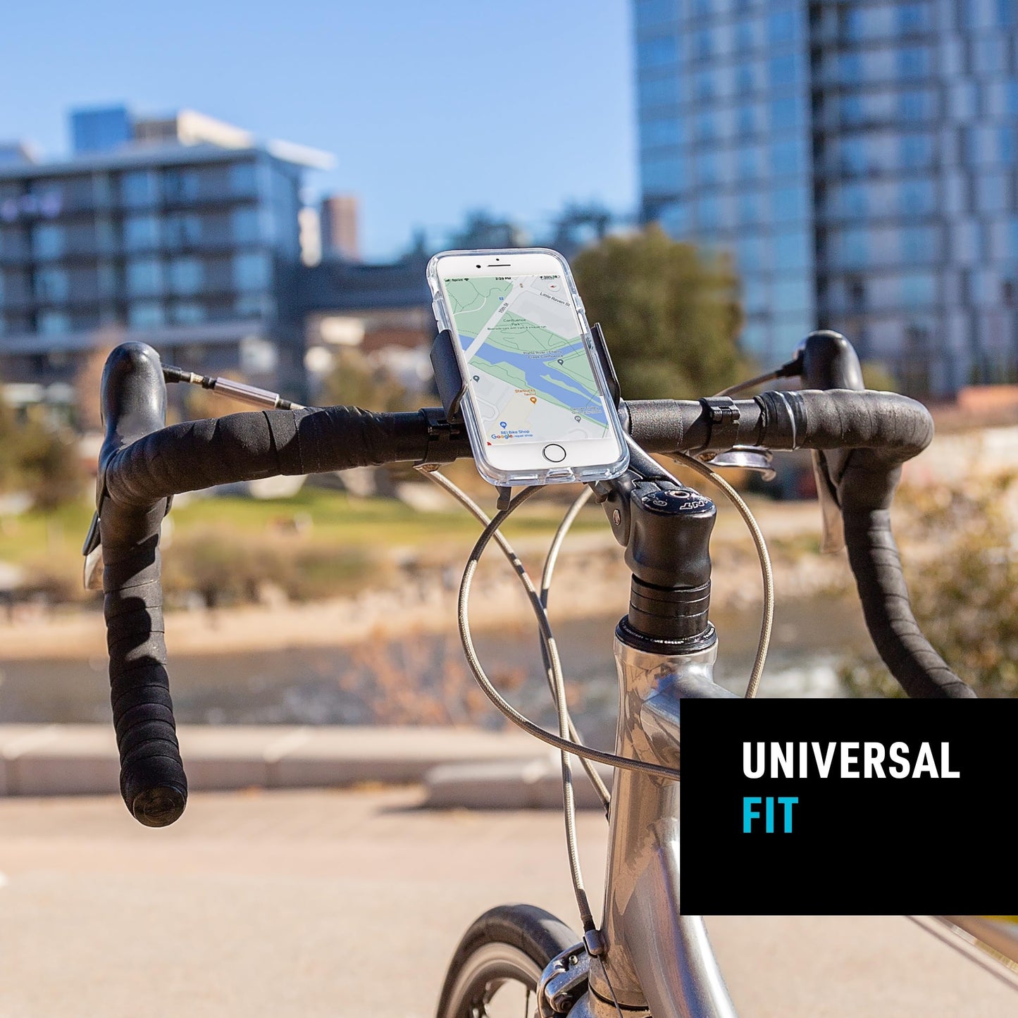 Nite Ize Squeeze Rotating Smartphone Bar Mount - 360-Degree Rotating Phone Holder for Handlebars, Strollers & Adventures - Non-Slip & Adjustable