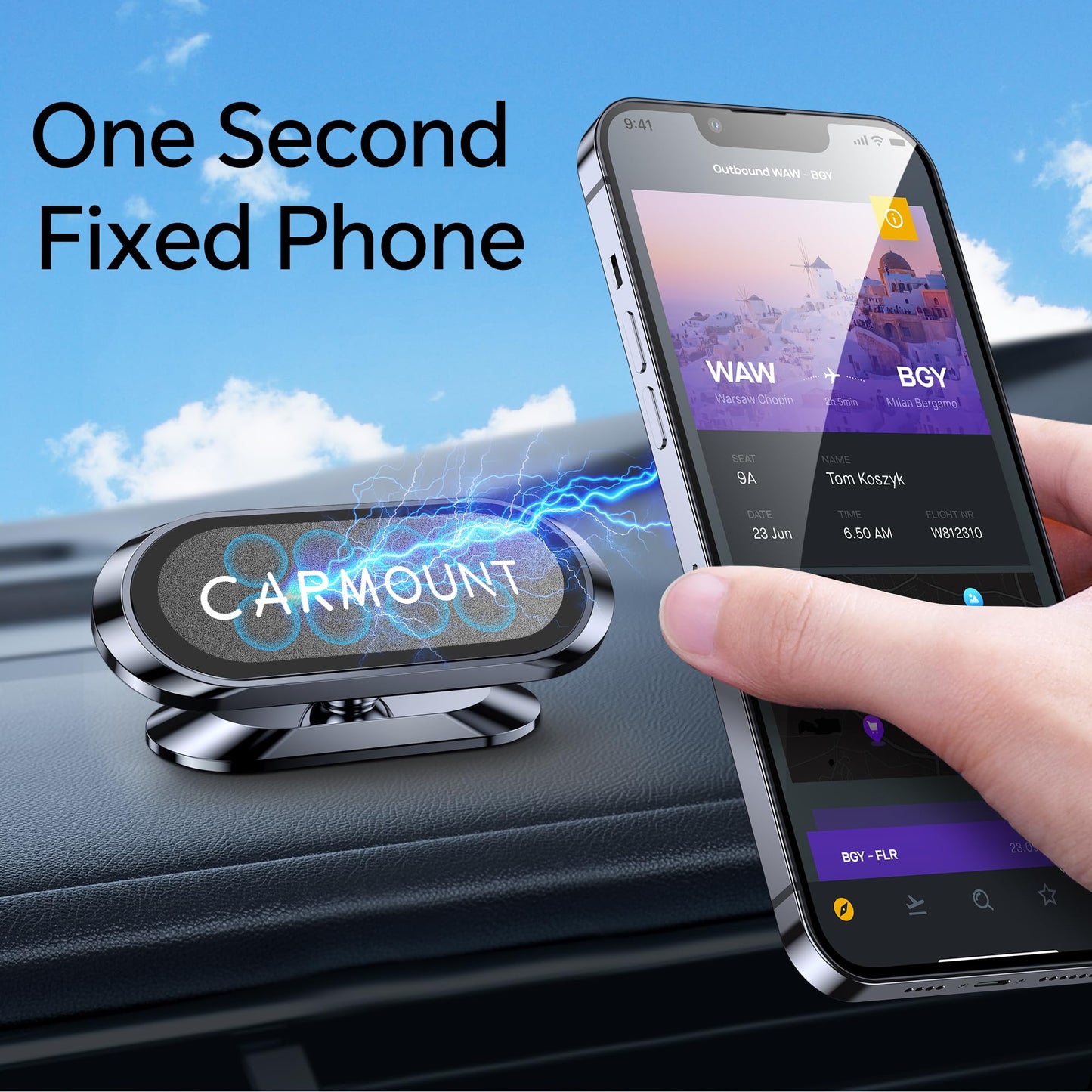 ?2-Pack? Magnetic Phone Holder for Car?Super Magnets?Carmount 2.0 Magnetic phone Mount?360°Rotation?Universal Dashboard Cell Phone Holders for Your