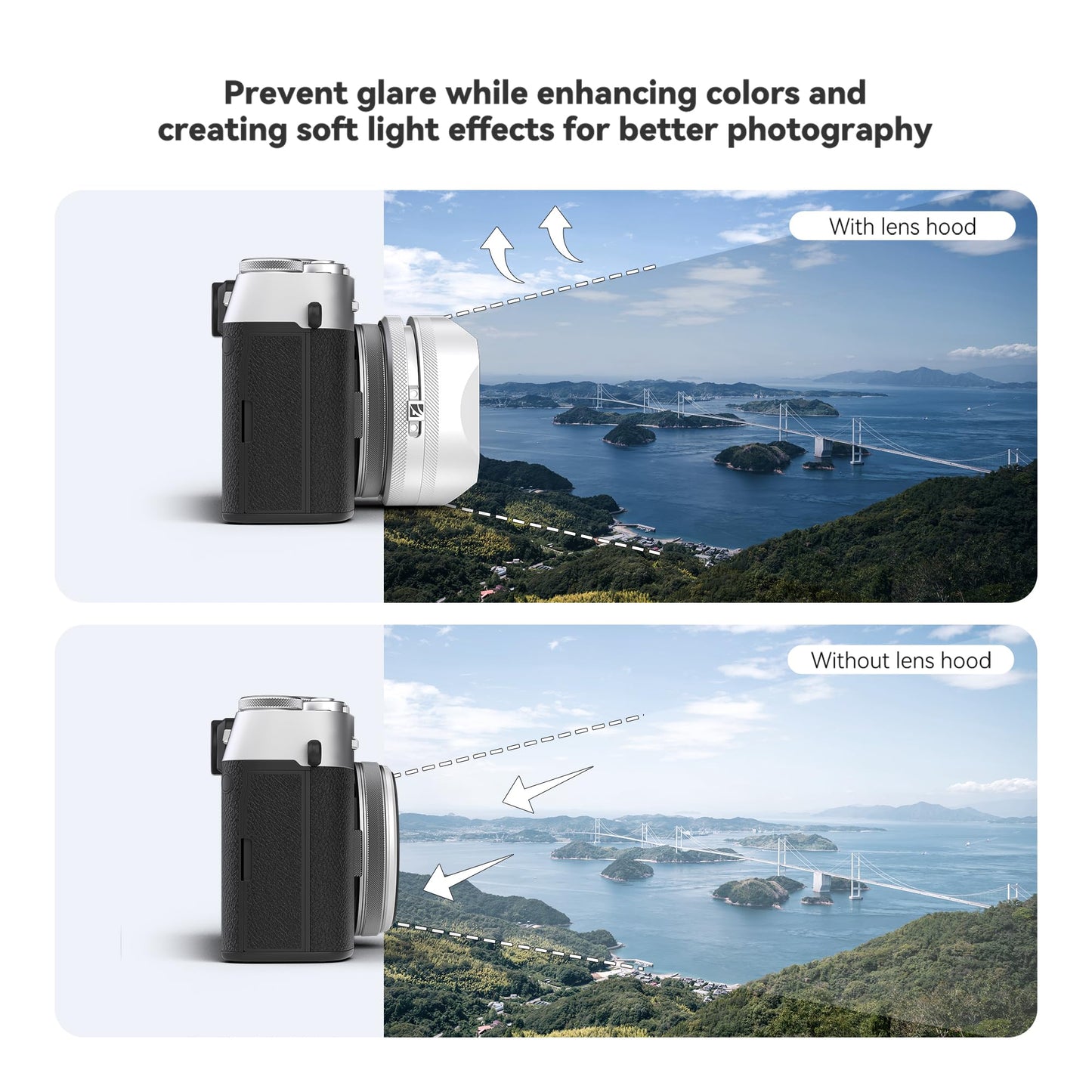 Freewell CPL/Black Diffusion Mist (1/4) Filter Kit with Lens Hood for Fuji X100 Series (X100VI, X100V, X100T, X100F, X100S,X100) (Silver)