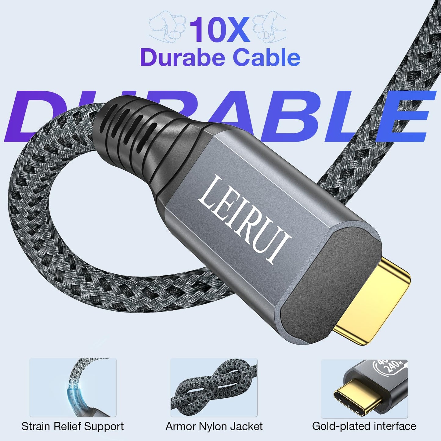 240W USB C to USB C Cable,90 Degree USB4/Thunderbolt 4 Fast Charging Cable, 40Gbps Data Transfer, 8K@60Hz Video Output, Compatible with iPhone