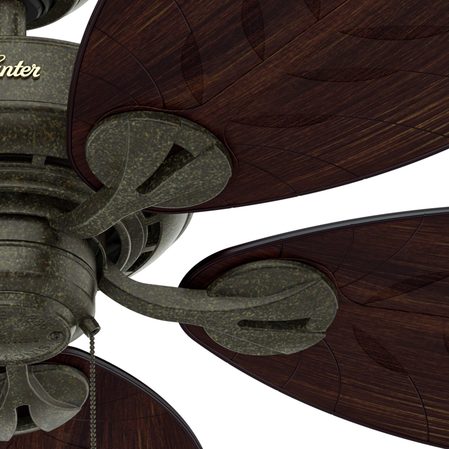 Hunter Fan 54 inch Contemporary Provencal Gold Outdoor Ceiling Fan and Pull Chain (Renewed)