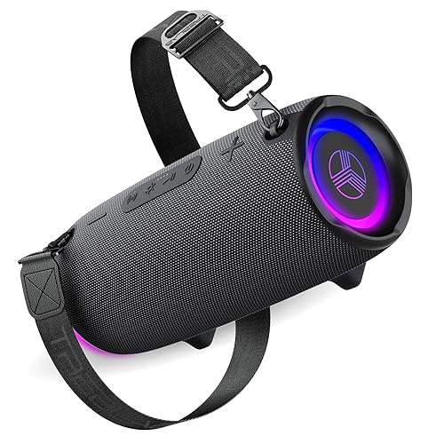 TREBLAB Loud Portable Wireless Bluetooth Speaker, 60W Deep Bass, IPX7 Waterproof Outdoor Speaker, 20H Rechargeable Battery, Built-in Powerbank, TWS