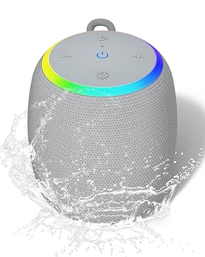 ZICOROOP Bluetooth Speaker, Portable Wireless with 15W Stereo Sound, IPX6 Waterproof, Blue Tooth 5.3, LED Light, TWS Pairing, 12H Playtime Shower