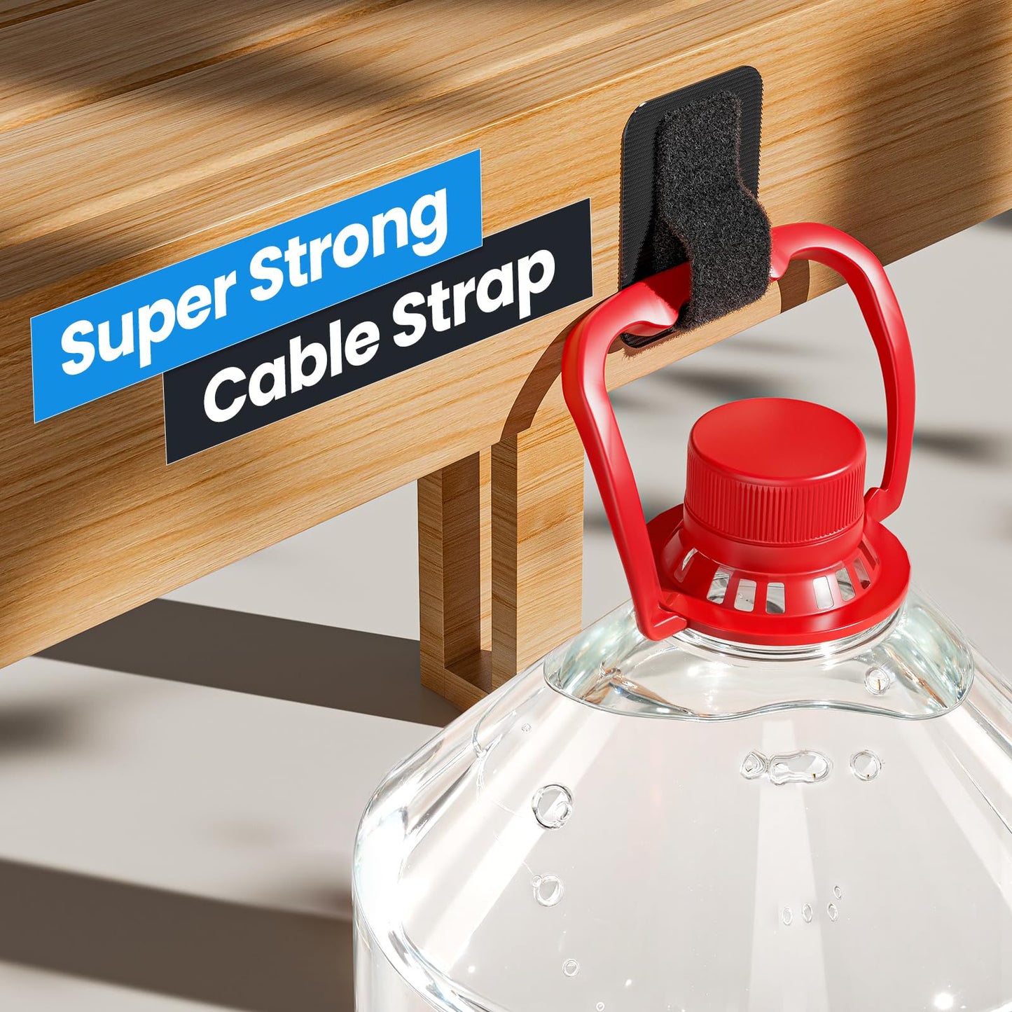 Cable Management Under Desk, ?Up to 15 Cord??Enhanced Wire Holder? Cord Organizer, Adjustable Hook and Loop Cable Ties, Home Office Essentials, Cable