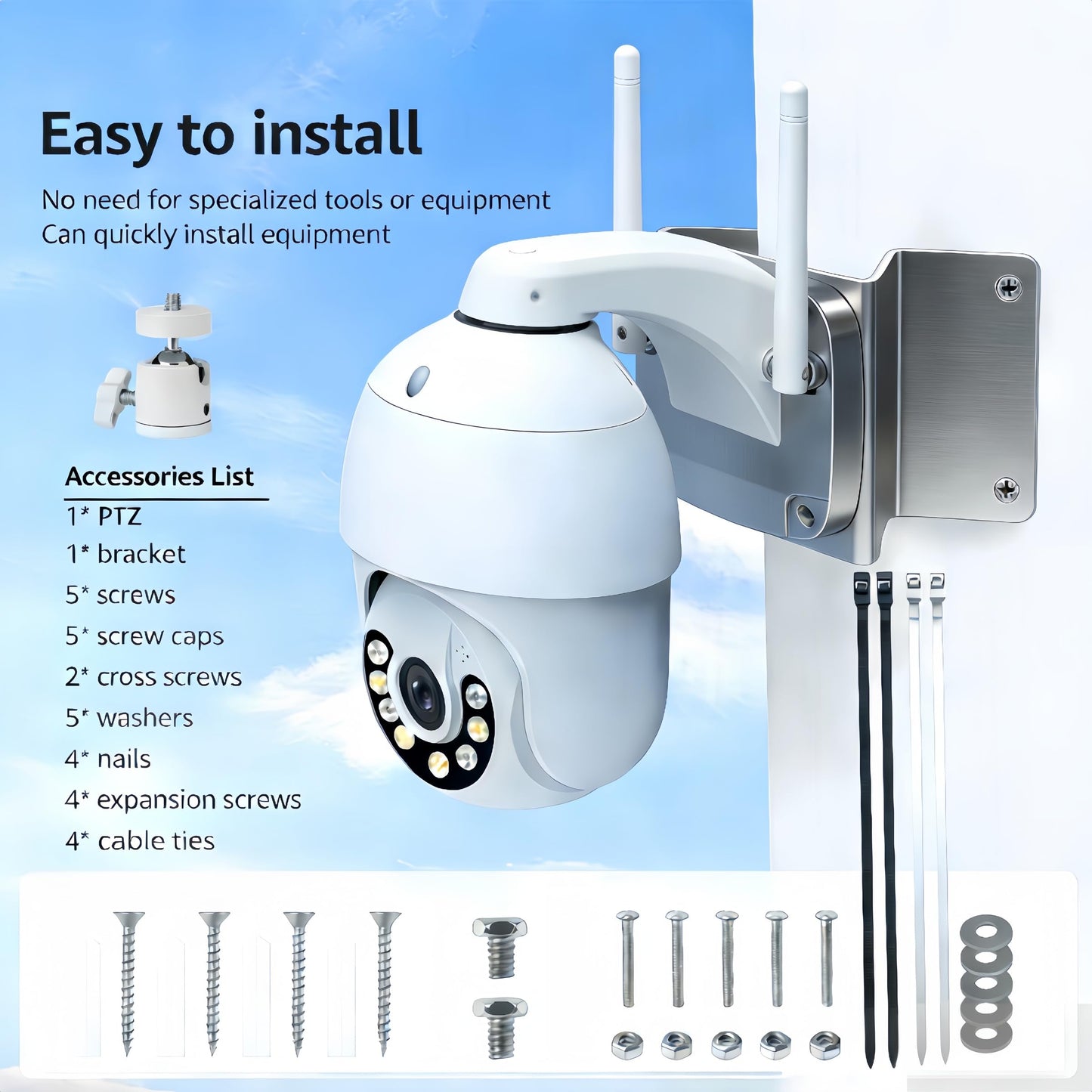 Coolotic Security Camera Mount 90° Corner Bracket with 1/4" Ball Head Adapter, Compatible with Eufy SoloCam S340/E30/E42, 4G LTE S330, PTZ/WYZE Cam