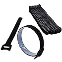 Cable Management Ties(30) 8" Reusable Self-Gripping Cord Straps- Organize Cables, Cords, and Wires- Simple Cord Organizer for Desks and Office (Black)