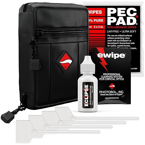 Photographic Solutions Digital Survival Kit - Type-4 (33mm) Sensor Swabs, PEC-PAD Photo Wipes, E-Wipe Packet, Eclipse Optic Cleaning Fluid - Camera