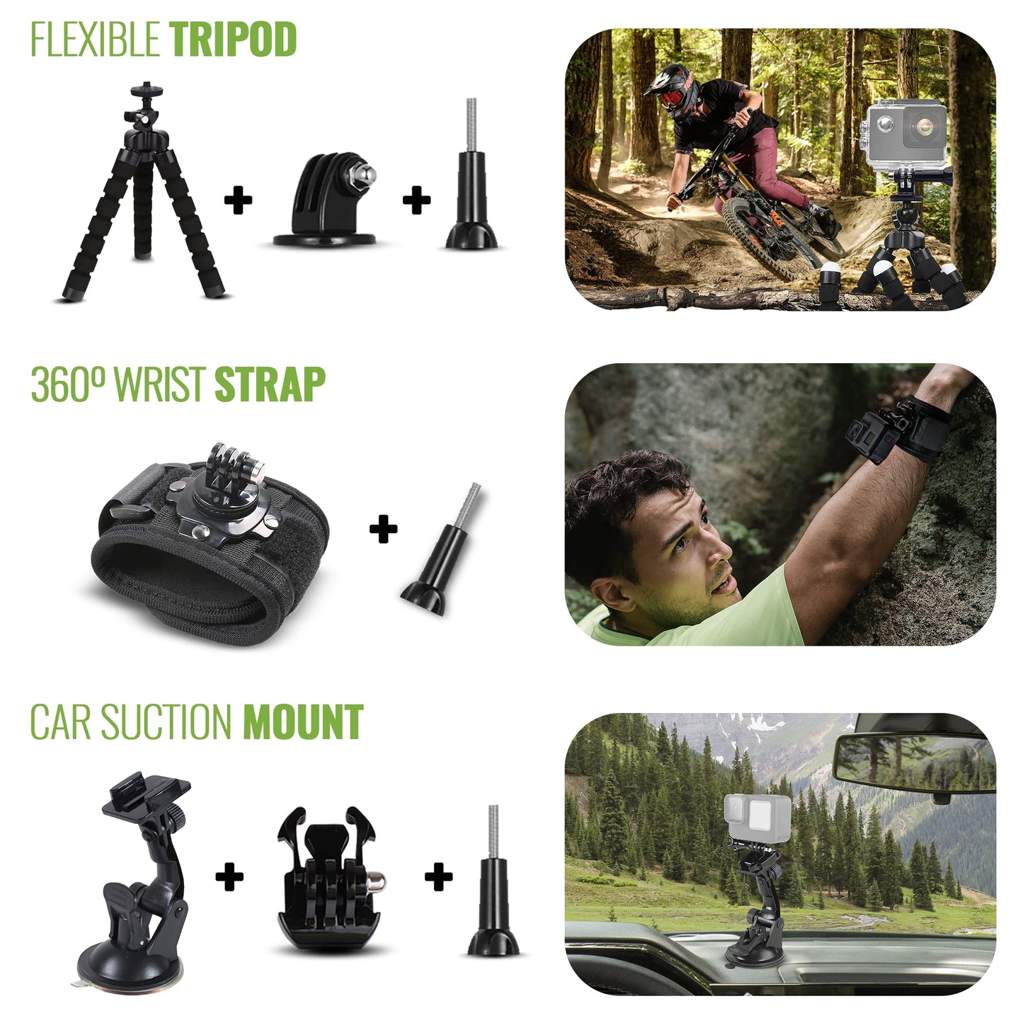 DigiNerds 50-in-1 Action Camera Accessories Kit - Compatible with GoPro Hero 13 to 7, Max, Fusion, Insta360, DJI Osmo, AKASO & More