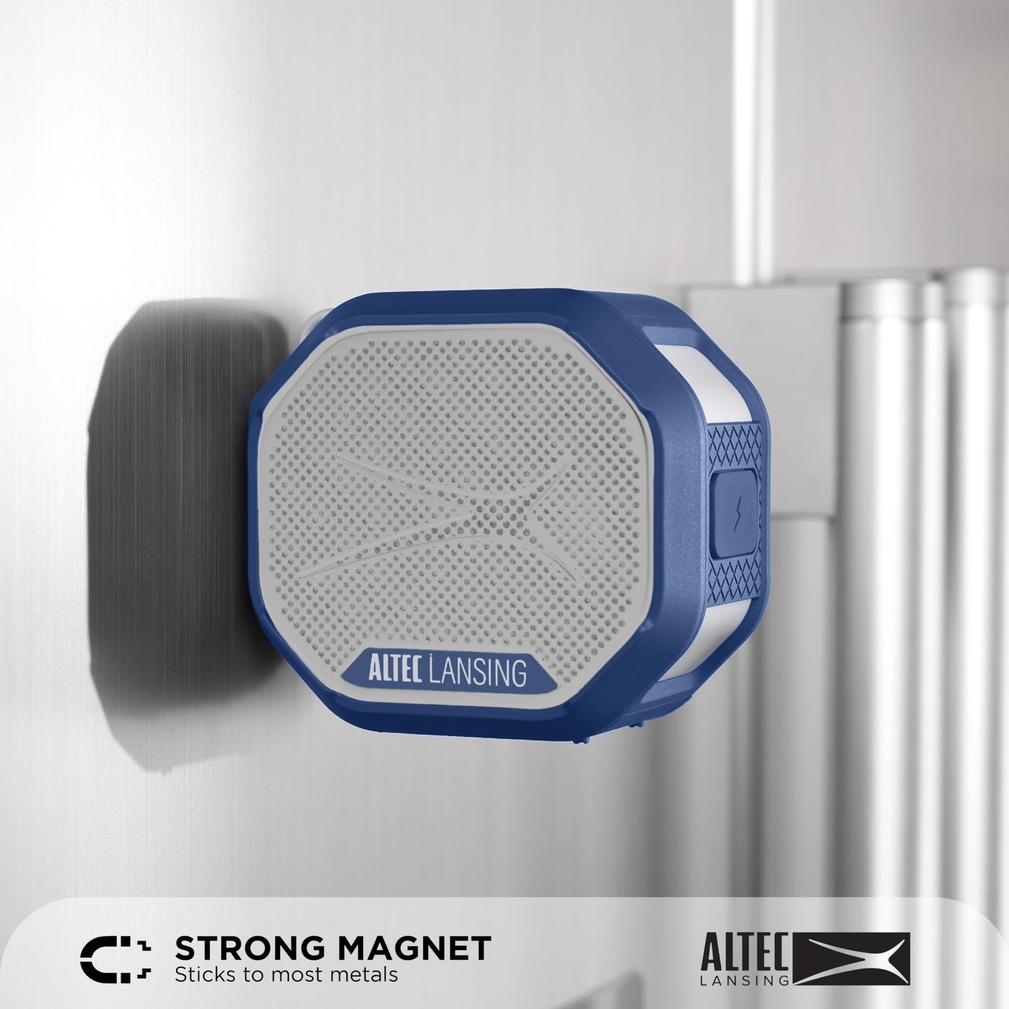 Altec Lansing HYDRATREK Magnetic Bluetooth Speaker, Waterproof IP67, Portable Speaker, True Wireless Pairing, USB-C Quick Charge, 3.7V 400mAh Battery