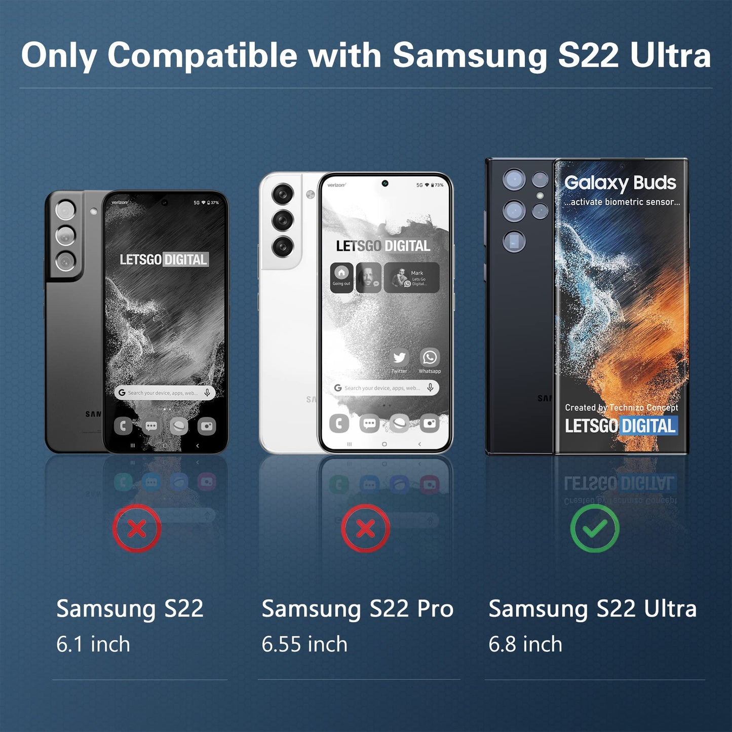 AACL 3D Curved Tempered Glass for Samsung Galaxy S22 Ultra Screen Protector