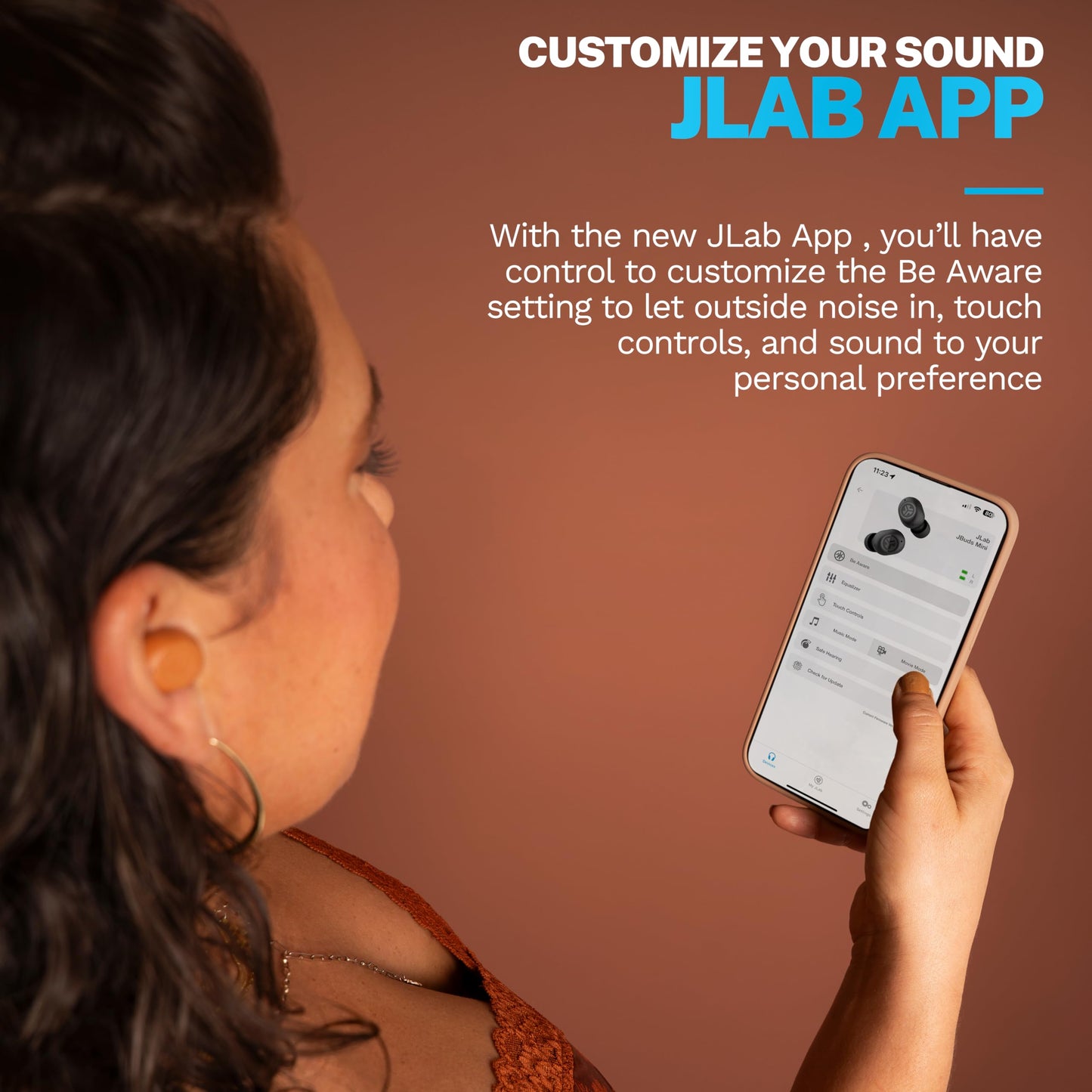 JLab JBuds Mini Tones, True Wireless Earbuds, Bluetooth Multipoint, Be Aware Audio, IP55 Sweat Resistant, 7572 W