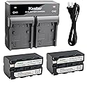 Kastar 2X Battery + Fast Dual Charger Replacement for Sony NP-F770 NP-F970 NP-F960 NP-F975 NP-F570 NP- F750, DCM-M1 HDR-FX1 DCR-VX2100E HXR-NX3, CN160