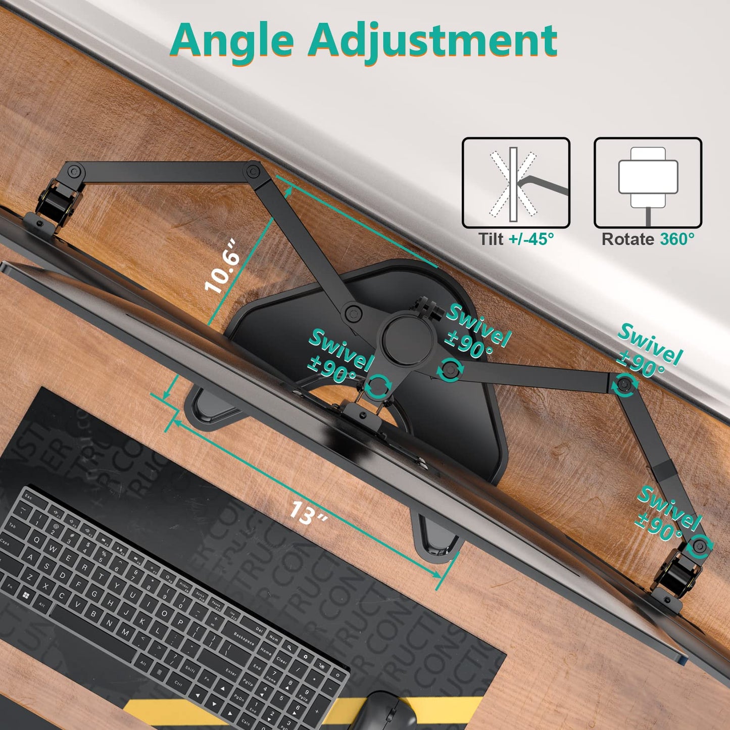 WALI Triple Monitor Stand, Free Standing Three Monitor Desk Mount Fully Adjustable, Fits 3 Screens up to 27 inch, 22 lbs Weight Capacity per Arm