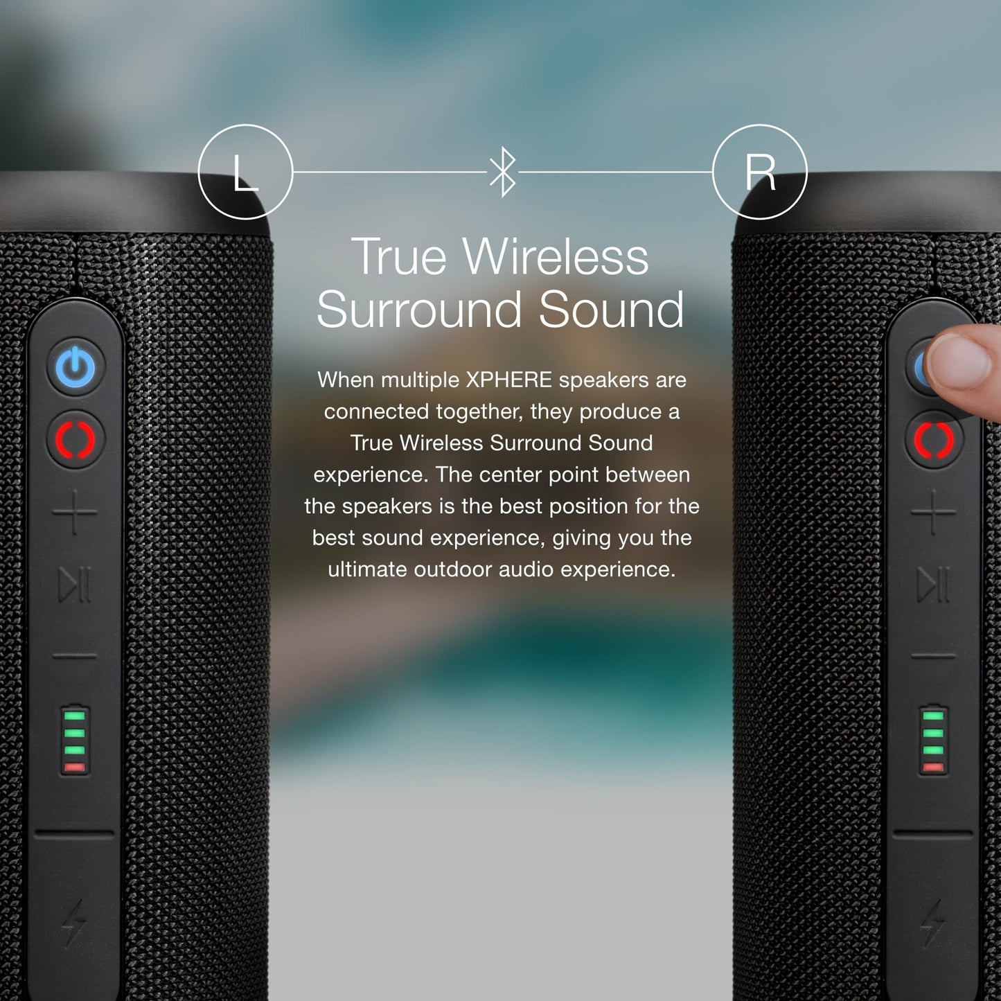 AXIL XPHERE Wireless Bluetooth Speaker - Portable Wireless Speaker for Outdoor Enjoyment - Surround Sound for 24H of Playtime - Outdoor Companion