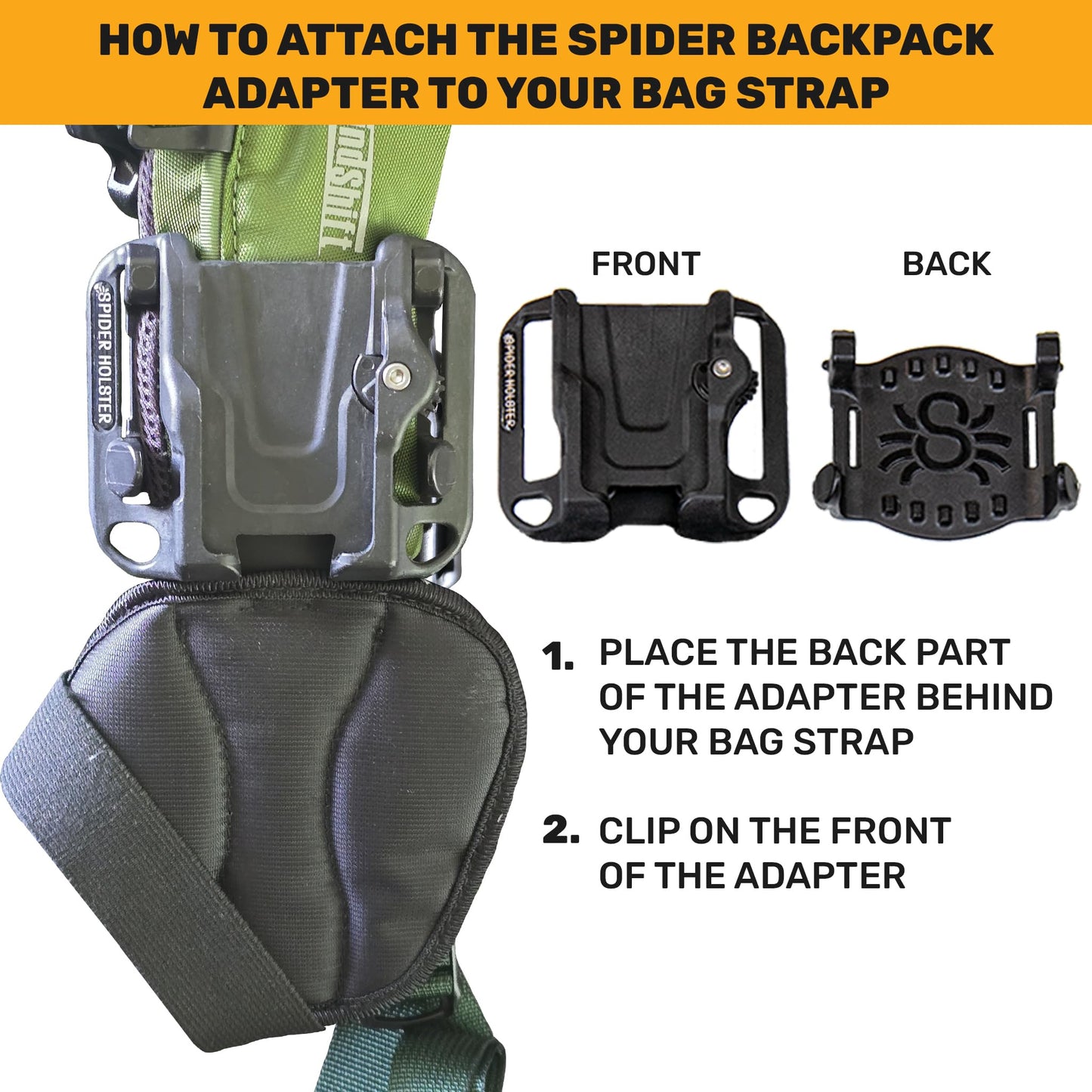 SPIDER HOLSTER - Spider X Belt and Backpack Camera Holster Kit with Clip-On Self-Locking Camera Holster, Mirrorless Camera Plate, and Backpack Adapter